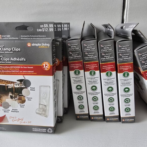 Adhesive "Sticky Clamp Clips" Simply Living Solutions LOT OF 10 - Picture 4 of 6